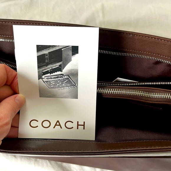 Coach Leather Portfolio Briefcase Mahogany Brown - Picture 8 of 13